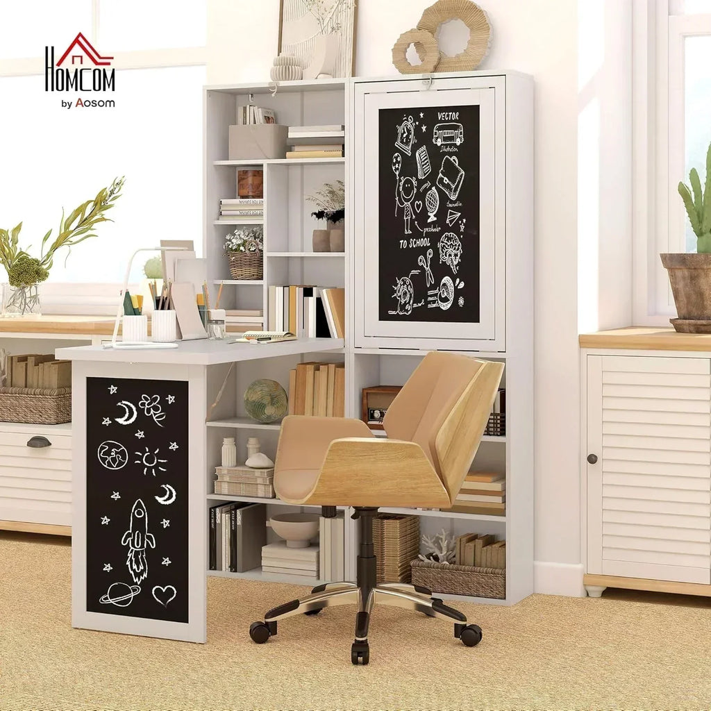 Folding convertible writing desk wall mounted desk cabinet multifunctional home workstation wourant