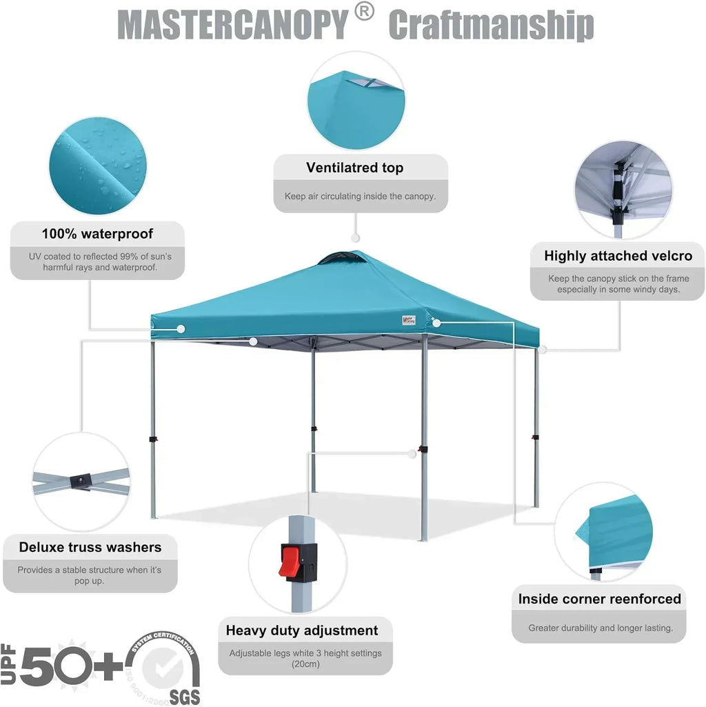 Durable Pop-up Canopy Tent with Roller Bag (10x10 Black) wourant