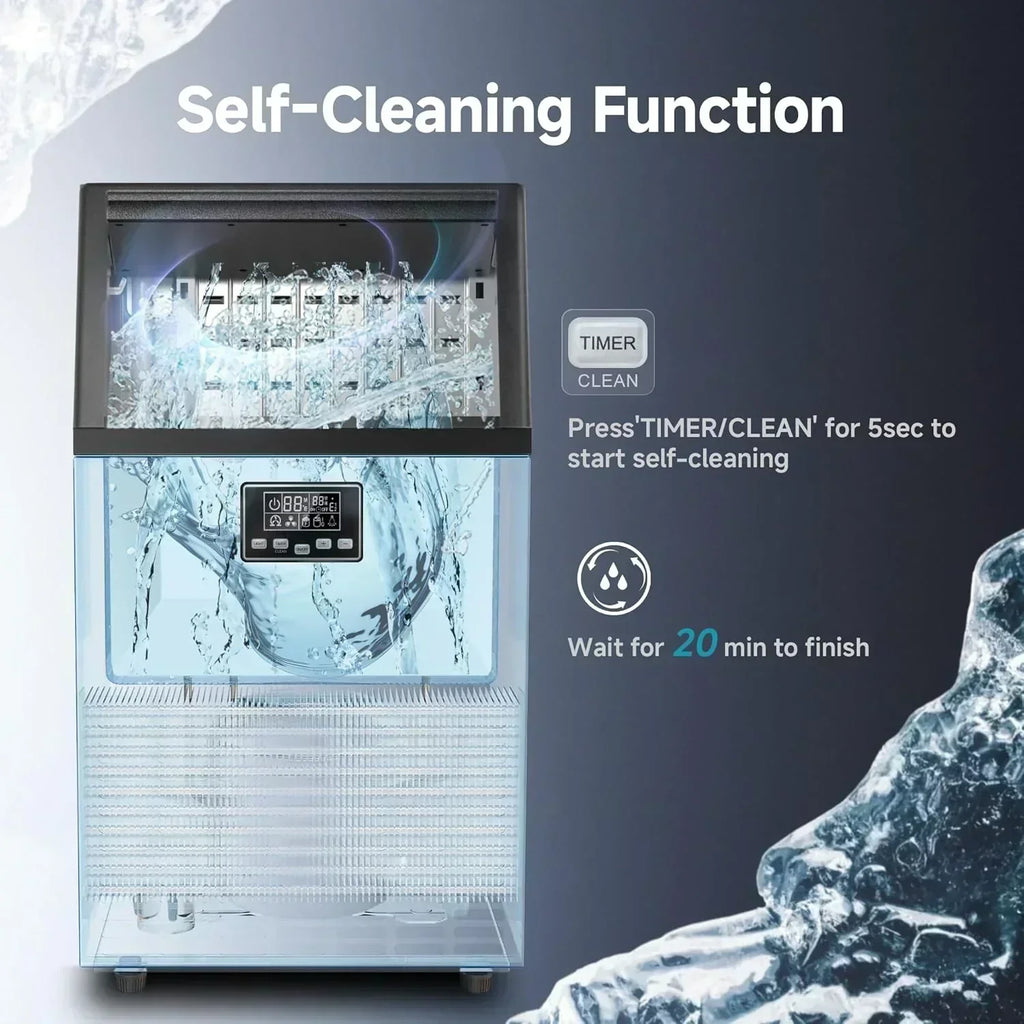 EUHOMY Commercial Ice Maker Machine 100lbs/24H Stainless Steel Under Counter ice Machine wourant