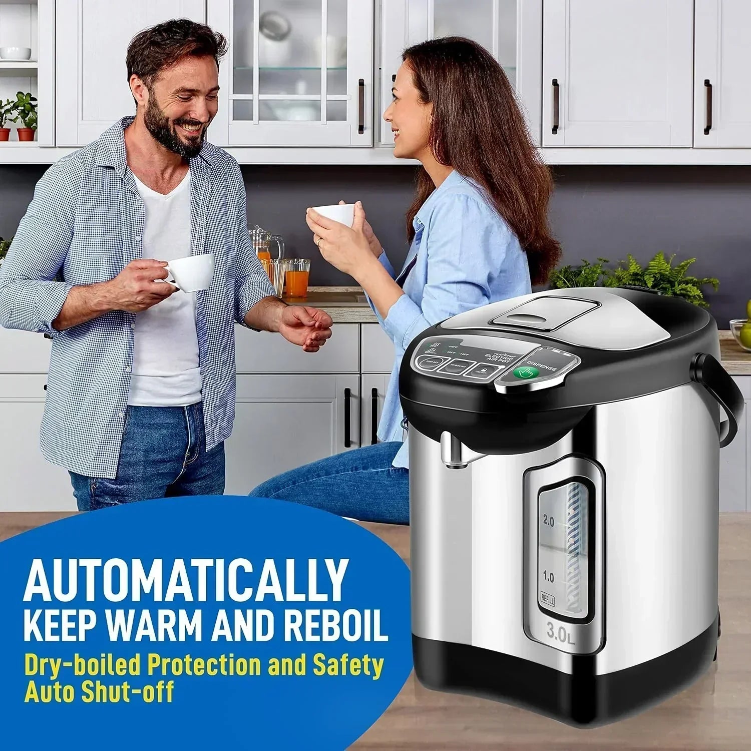 NutriChef Water Heater and Hot Water Dispenser 8L Electric Beverage Dispenser wourant