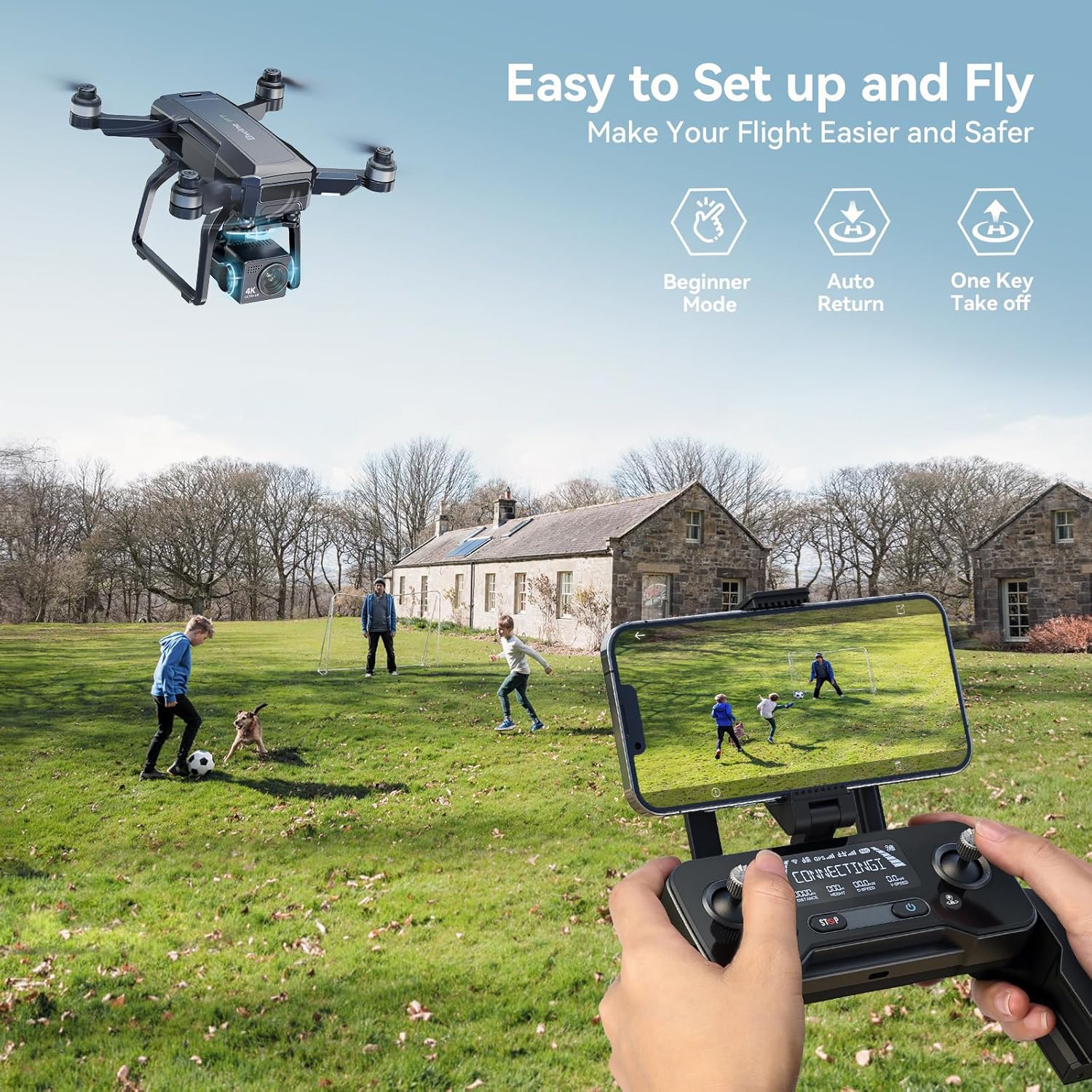 Adult-specific camera drone with 4K UHD aerial photography 3-axis gimbal 10000-foot control wourant