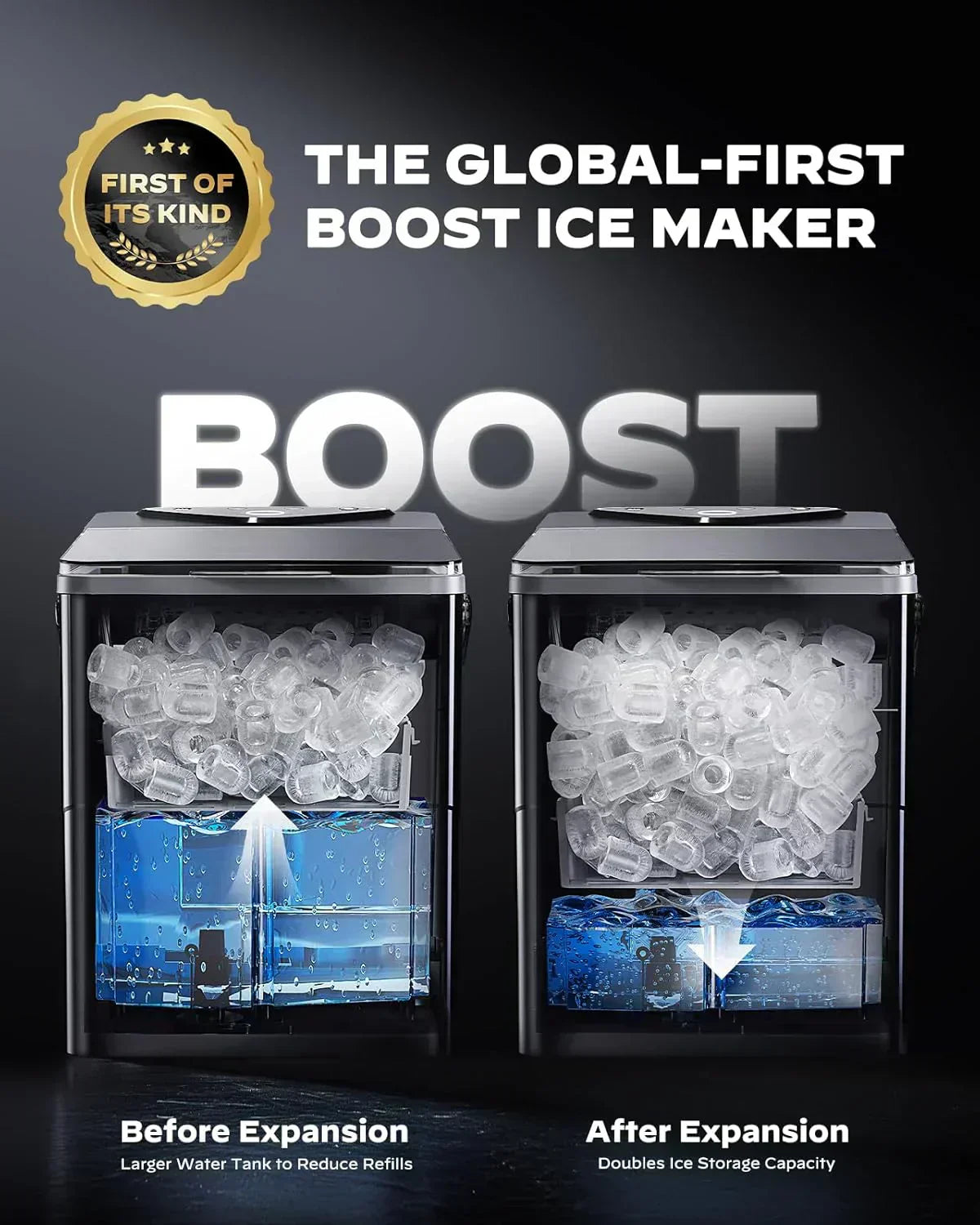 Silonn Countertop Ice Maker Expanding Ice Basket 9 Cubes Ice Basket Self-Cleaning Ice Maker wourant