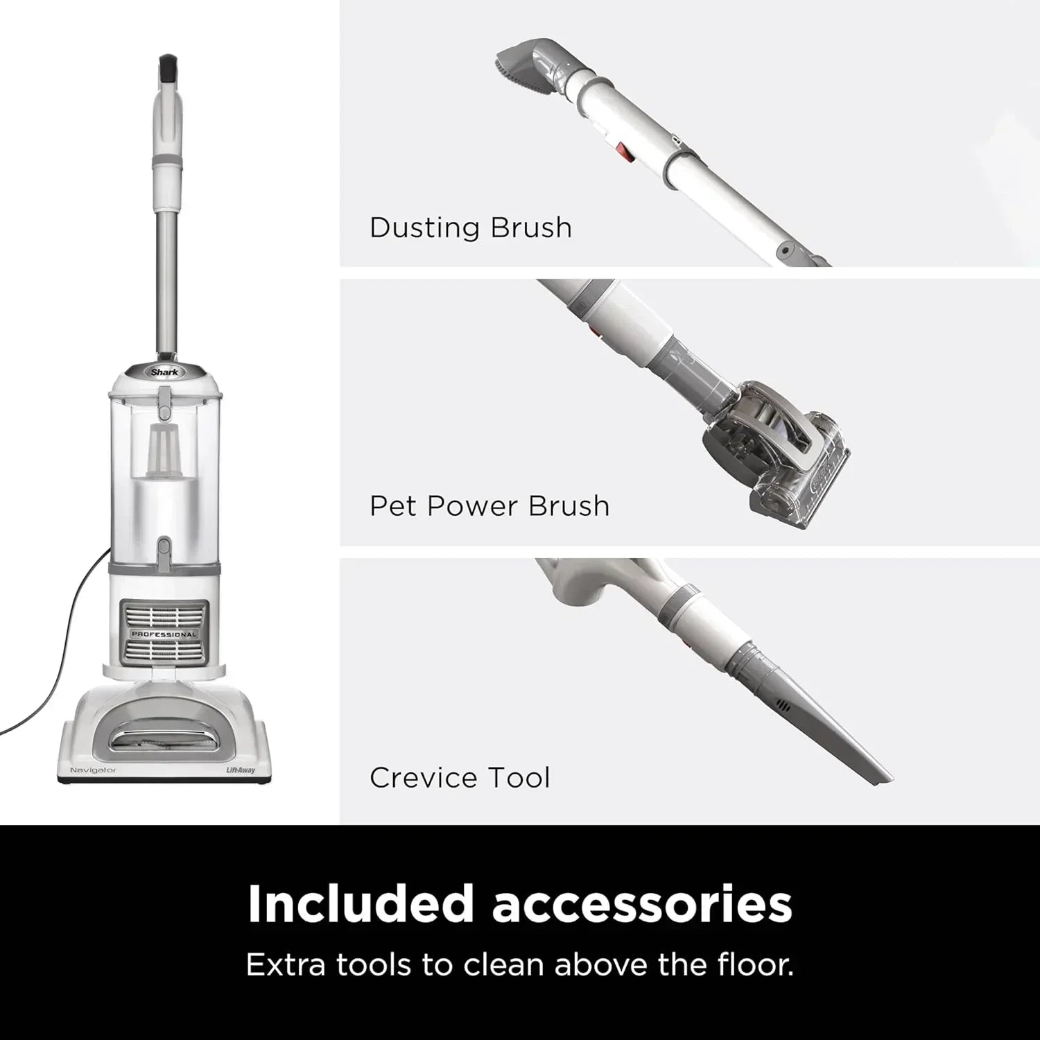 Upright Vacuum Navigator Lift-Away Deluxe Capacity HEPA Filter Swivel Steering Upholstery Tool wourant