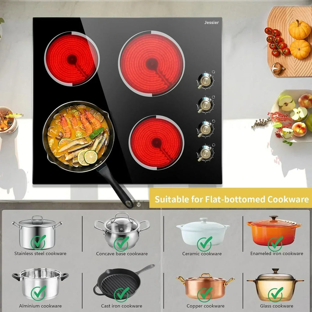 Electric Cooktop 30 Inch - 5 Burners Built-in Ceramic Cooktop 30" Electric Stove Top wourant