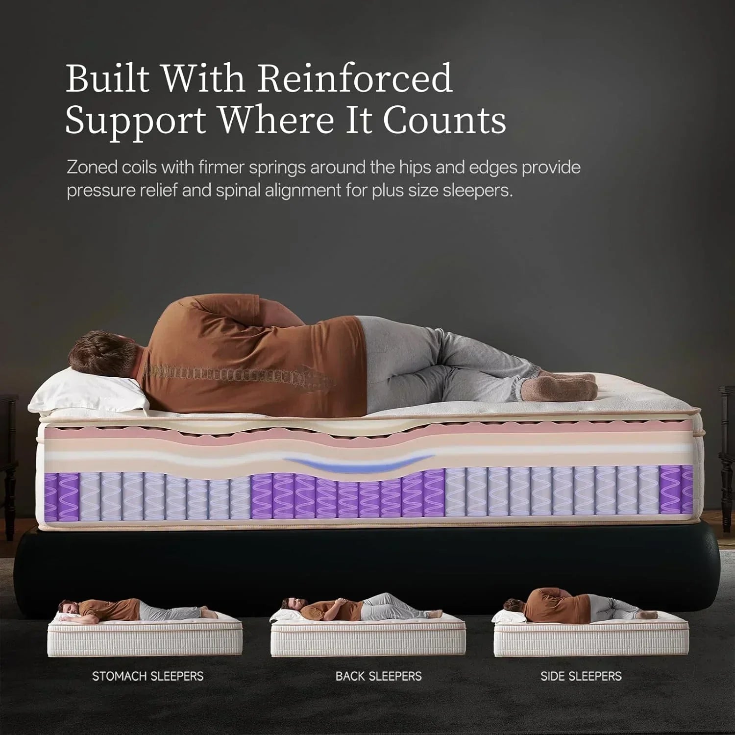 14-inch queen-size hybrid mattress with cooling gel memory foam and zoned pocket springs wourant