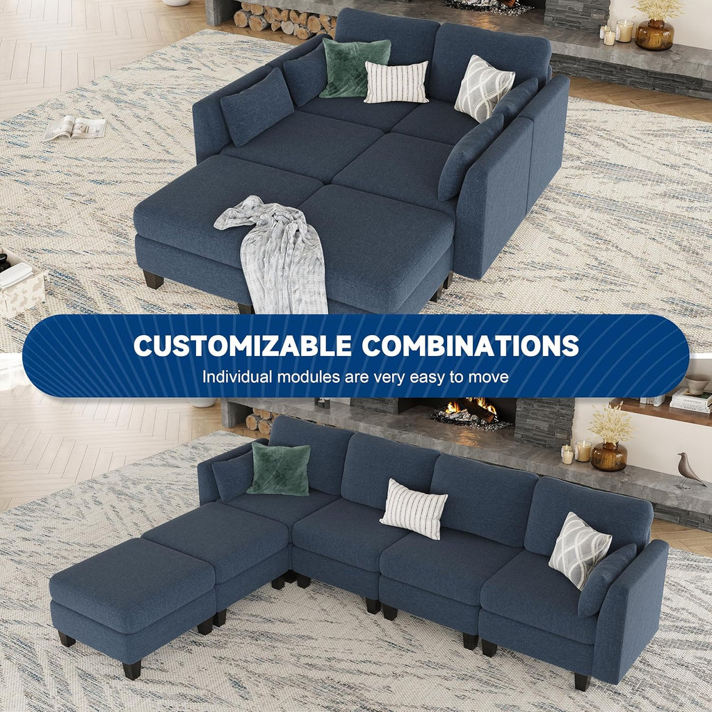 Modular Sectional Sof Convertible U Shaped Sofa Couch with High Density Memory Foam wourant
