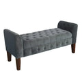 Velvet Upholstered Button Tufted Wooden Bench Settee with Hinged Storage wourant