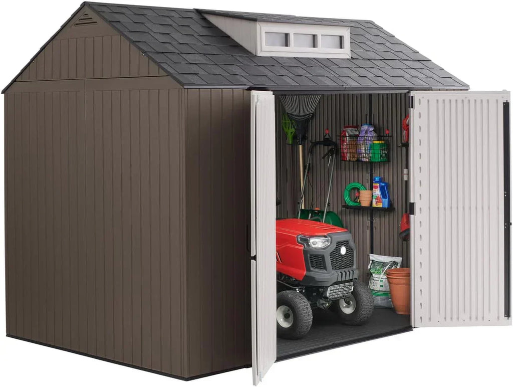 Rubbermaid Resin Outdoor Storage Shed With Floor Weather Resistant Gray Organization for Home wourant