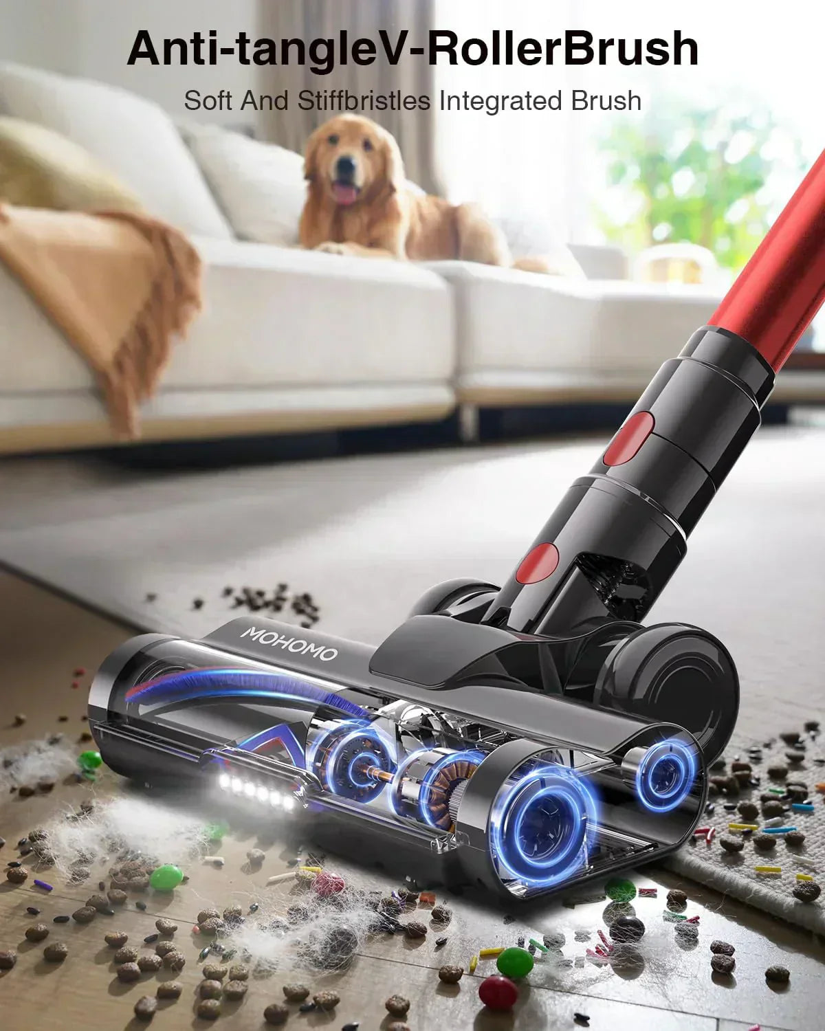 Cordless Vacuum Cleaner 580W 48KPA 65Mins Vacuum Cleaners for Home Self-Standing Stick Vacuum wourant
