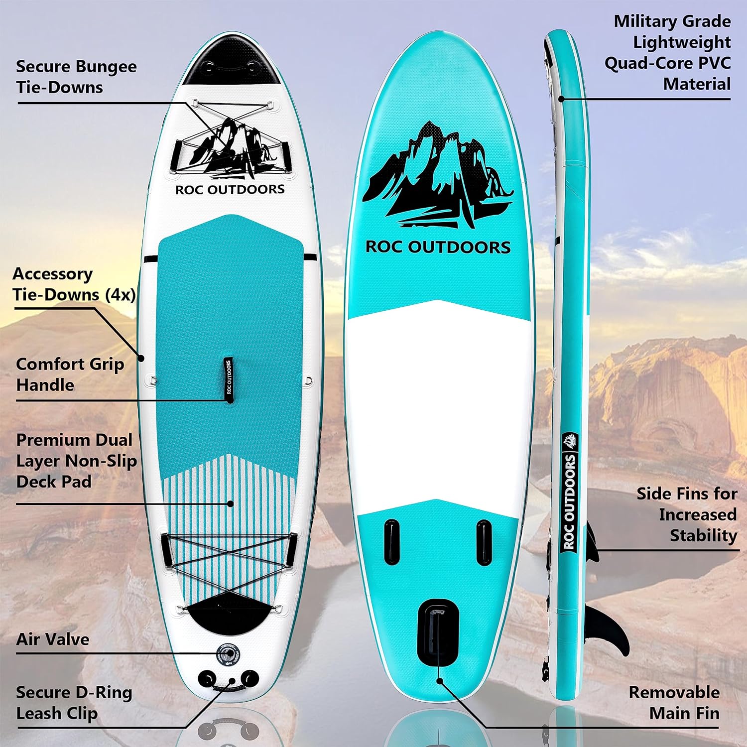 ROC inflatable stand-up paddle board SUP paddle board accessories Anti-slip comfortable deck wourant