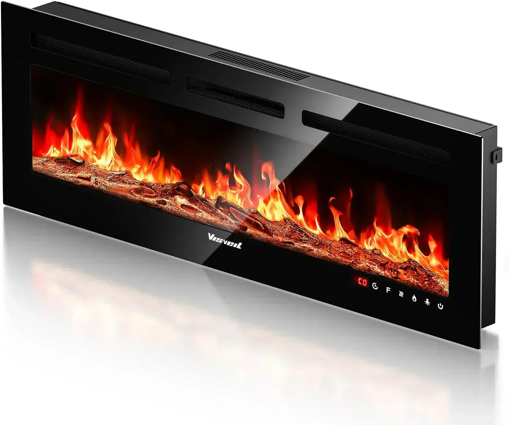 Electric Fireplace 60Inch Wall Mounted Electric Fireplace Heater with Timer Inserts TV Stand wourant