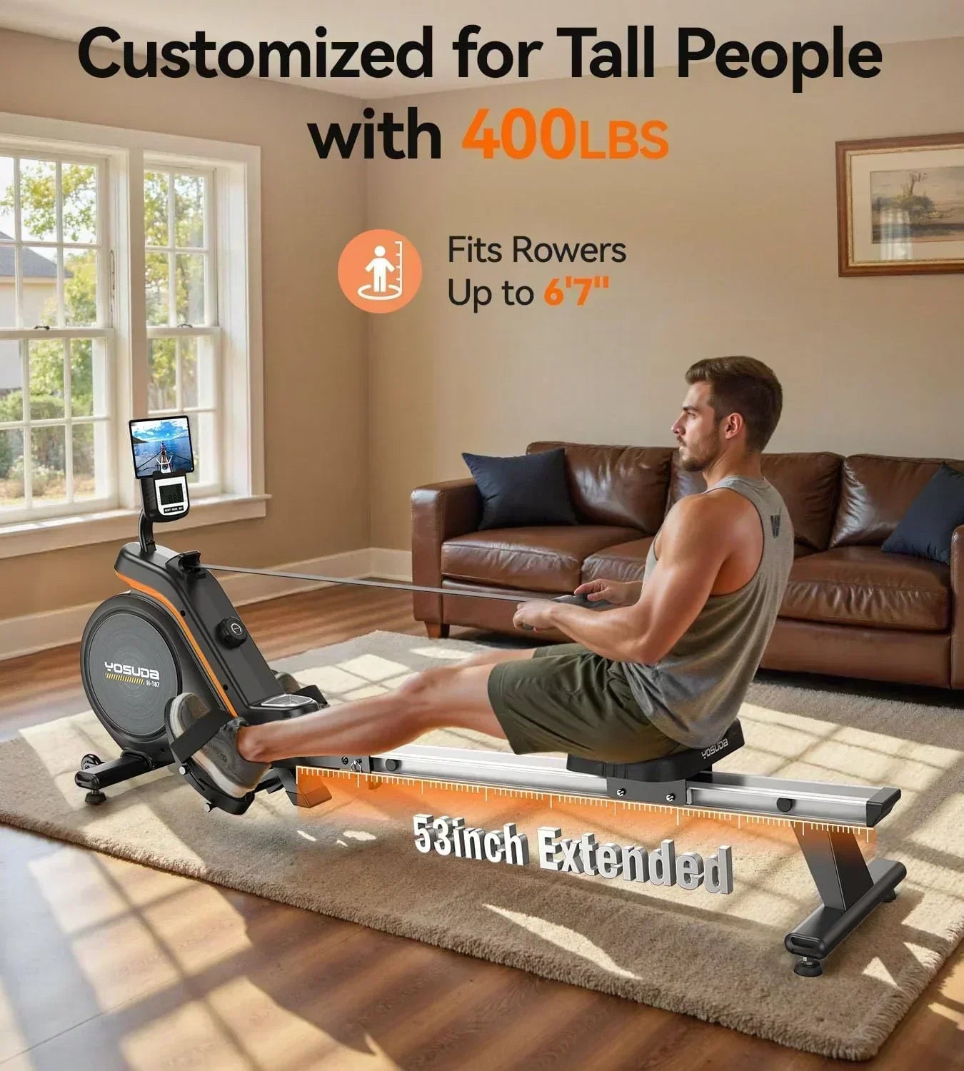 YOSUDA Home Magnet/Water Resistance Rowing Machine Support Bluetooth and Applications wourant