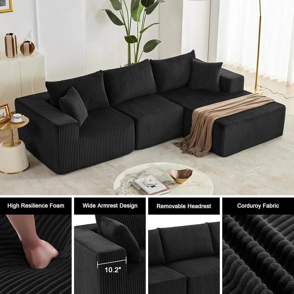 108 inch sectional sofa cloud sectional sofa with deep seat modern sectional L shaped sofa wourant