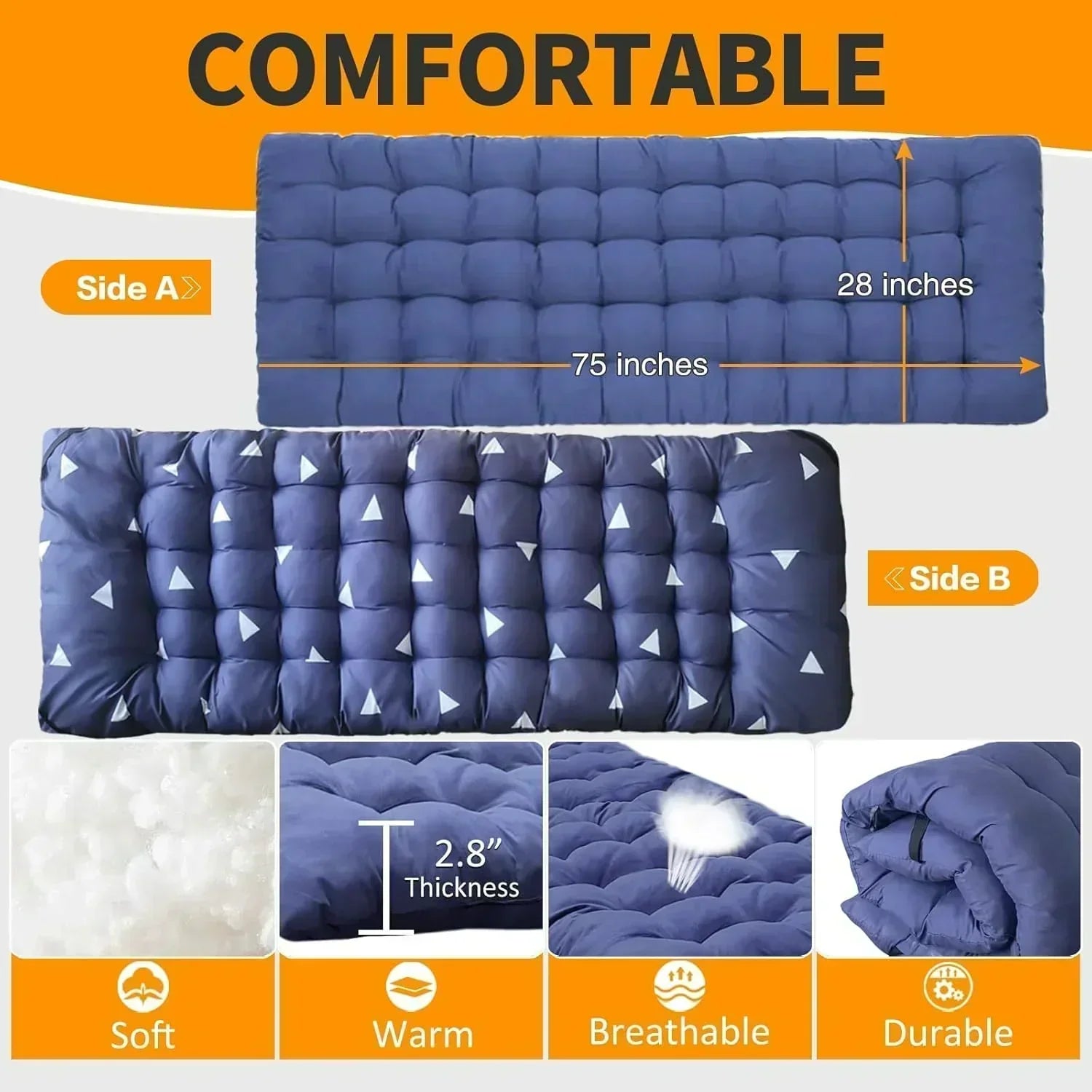 2-Pack Camping Cots with Mattress Comfortable Folding Bed Heavy Duty Baby Cot wourant