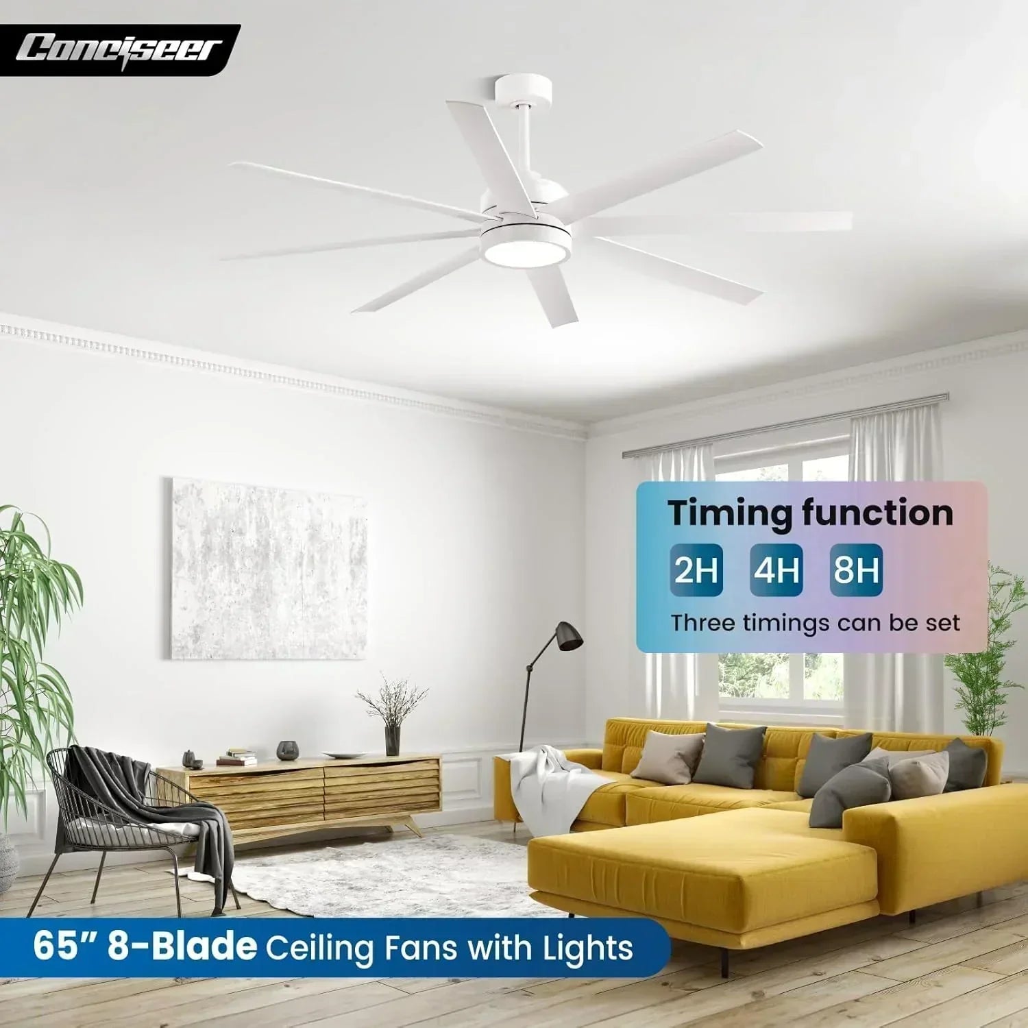 Modern ceiling fan 72 inch bedroom living room library cafe outdoor/industrial wourant