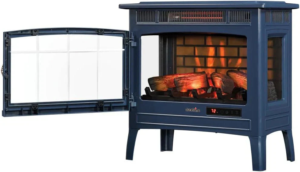 Freestanding Electric Fireplace Stove Heater with 3D Flame Effect for 1000 Sq. Ft wourant