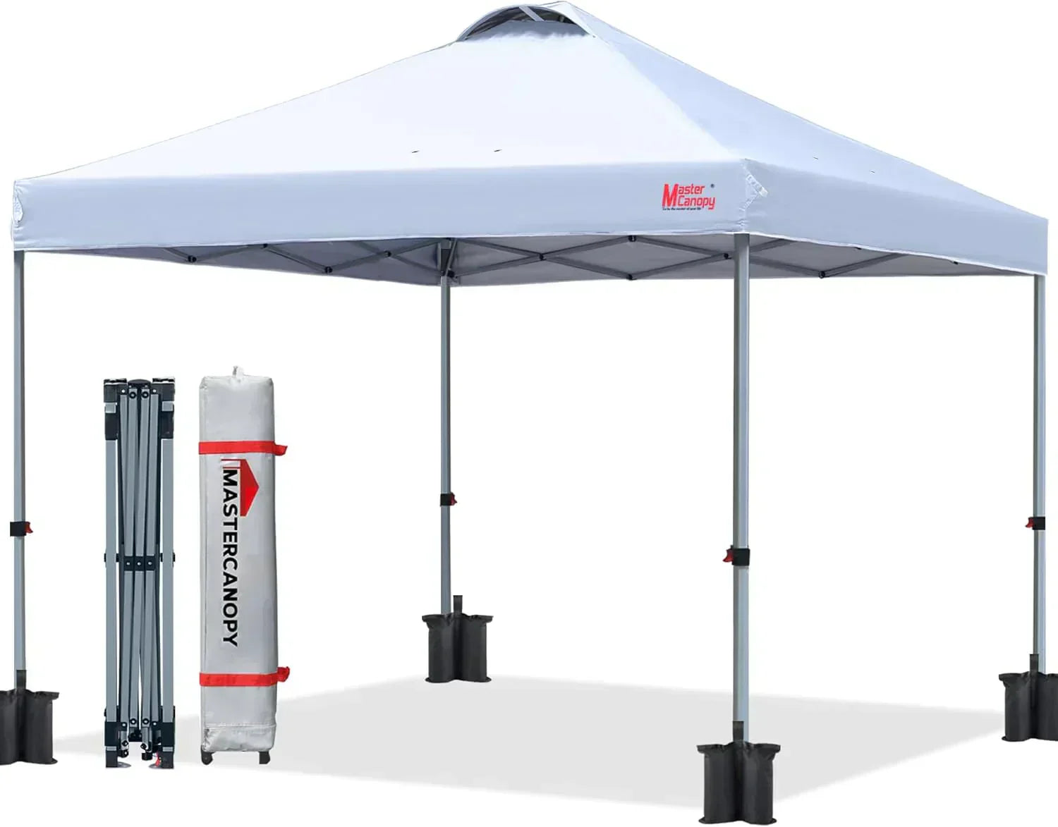 Durable Pop-up Canopy Tent with Roller Bag (10x10 Black) wourant
