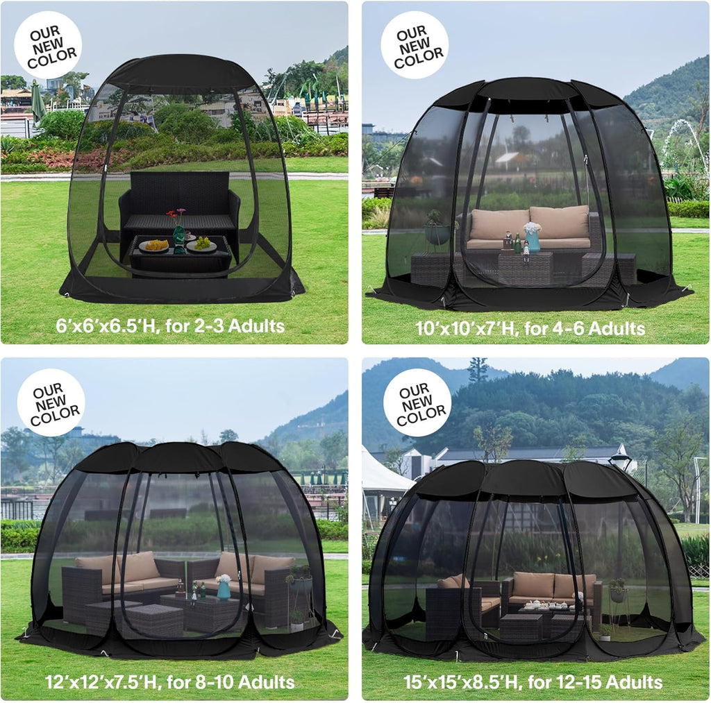 Screen gazebo sleeps 6-10-15 people Igloo-style canopy tent mosquito net on the sides Perfect wourant