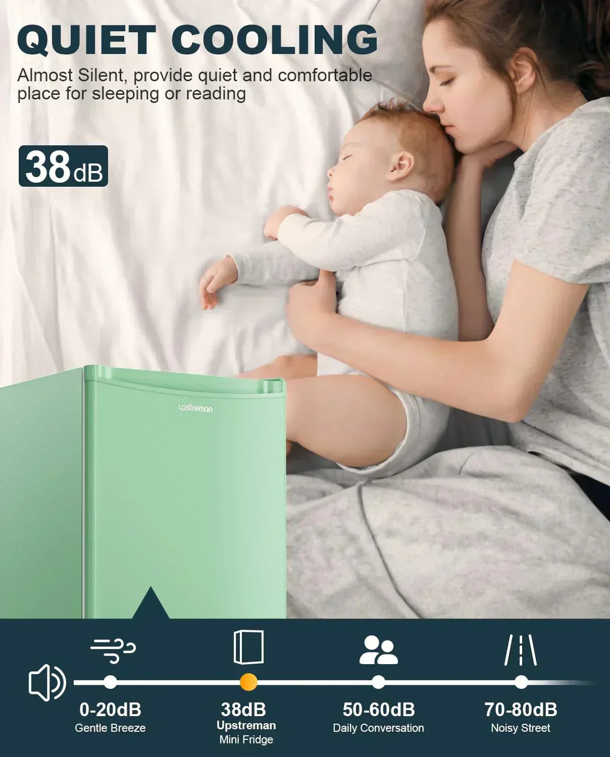 Upstreman 3.2 Cu.Ft Mini Fridge Freezer Single Door Fridge Dorm Fridge Adjustable Thermostat wourant