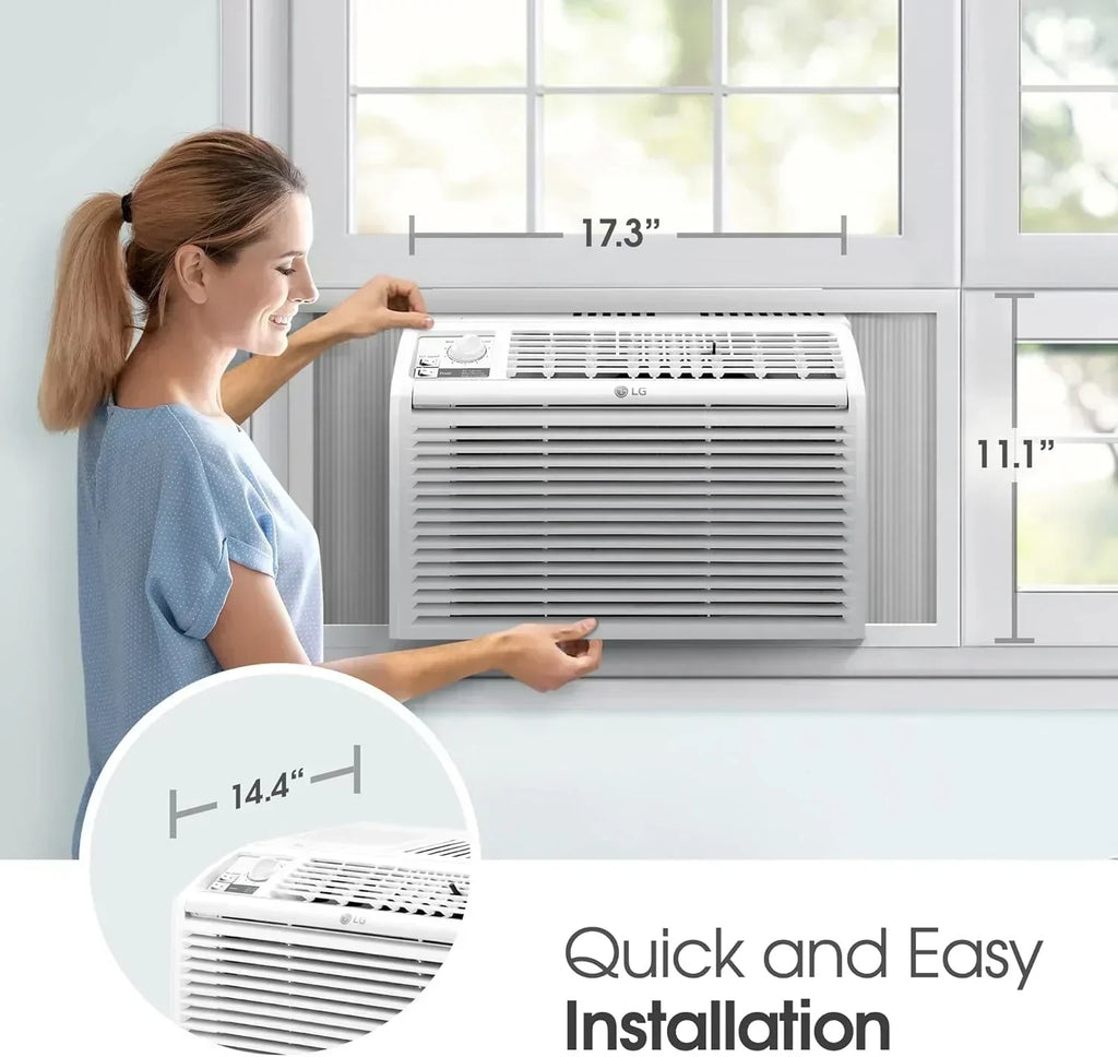LG 5000 BTU Window Air Conditioners Easy Mechanical Control Ultra-Quiet Compact-size Cools Filter wourant
