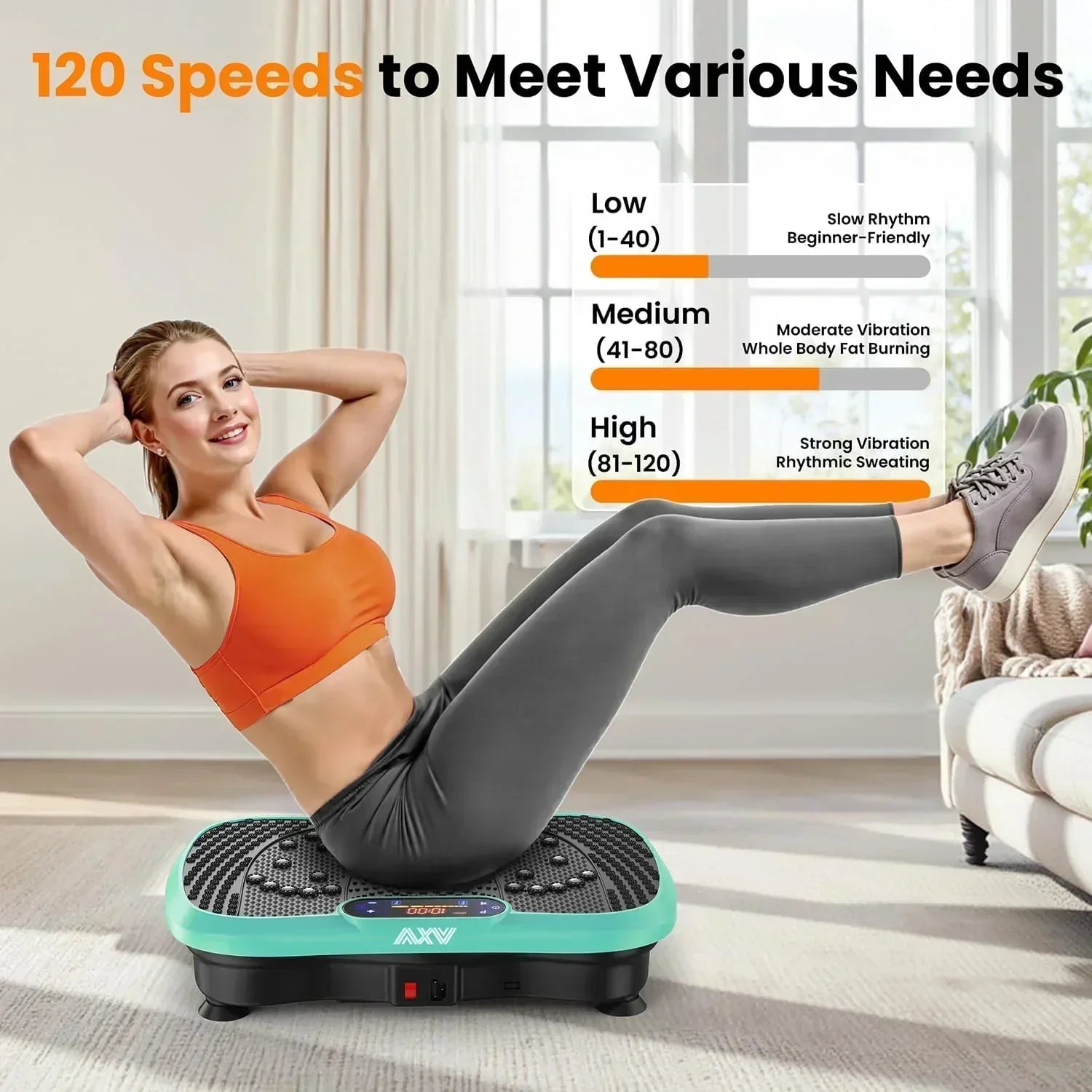 AXV Vibration Plate Fitness Platform Trainer Suitable for men and women to lose weight wourant
