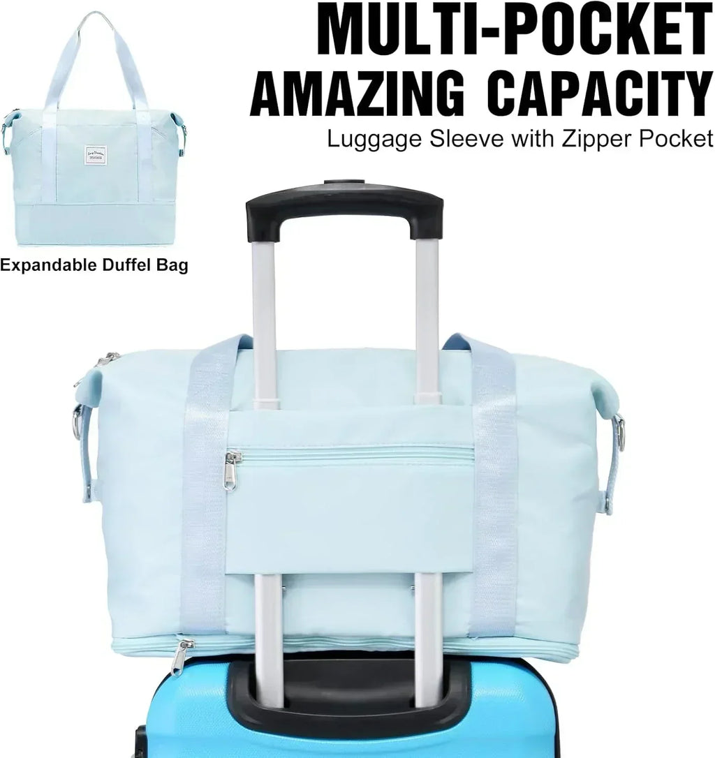 LONG VACATION 6 Piece Luggage Set Carry on Suitcase with ABS+PC hardshell Spinner Wheels wourant