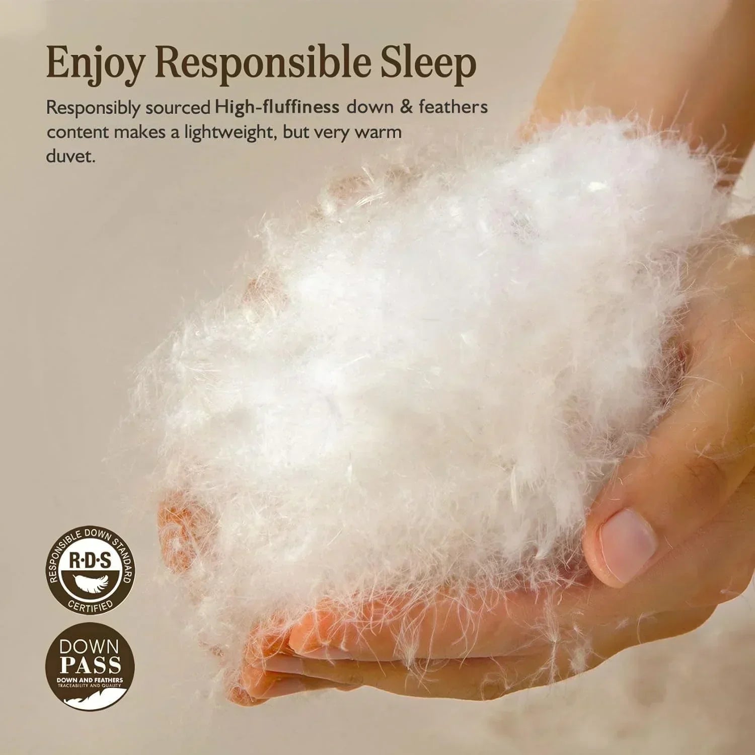 Organic down comforter queen size fluffy down core 100% cotton cover fluffy down filling wourant
