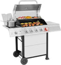 Royal Gourmet GA5401T 5-Burner Propane Gas Grill Sear Burner Side Burner Stainless Steel BBQ Grill wourant