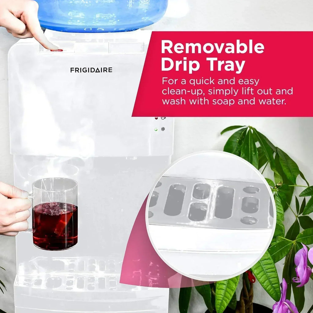 Frigidaire EFWC498 Top Loading Cooler Dispenser Hot & Cold Water Child Safety Lock Innovative Slim wourant