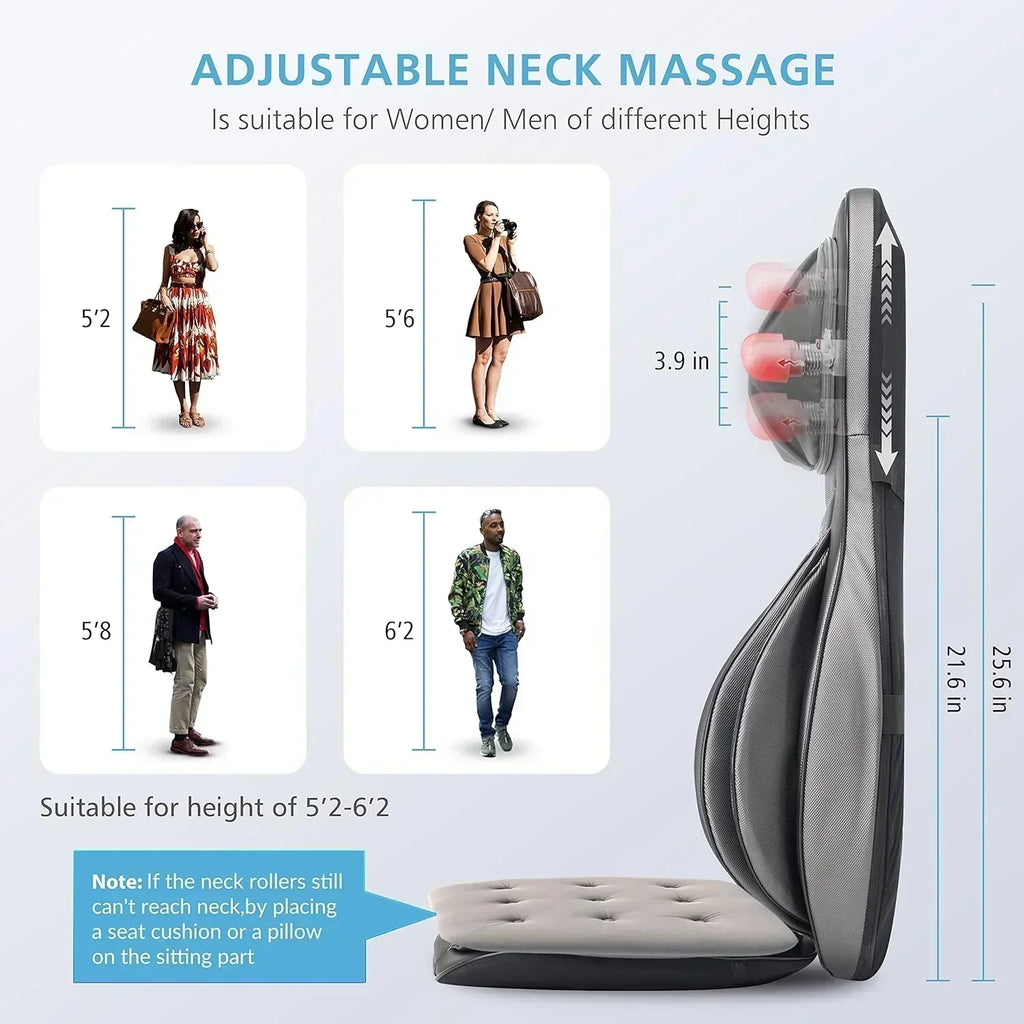 COMFIER Massager Chair with Heat Shiatsu Neck Back Massager Portable with Compress wourant