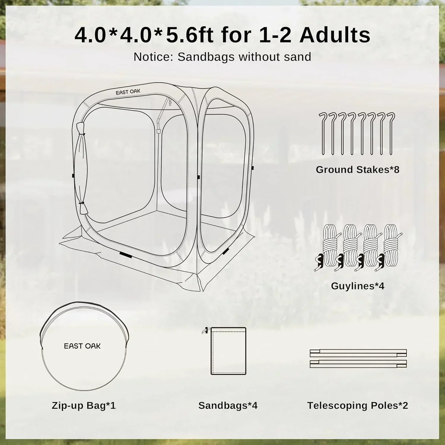 EAST OAK Screen House Tent Pop-Up Portable Screen Room Canopy Instant Screen Tent 10 x 10 FT wourant