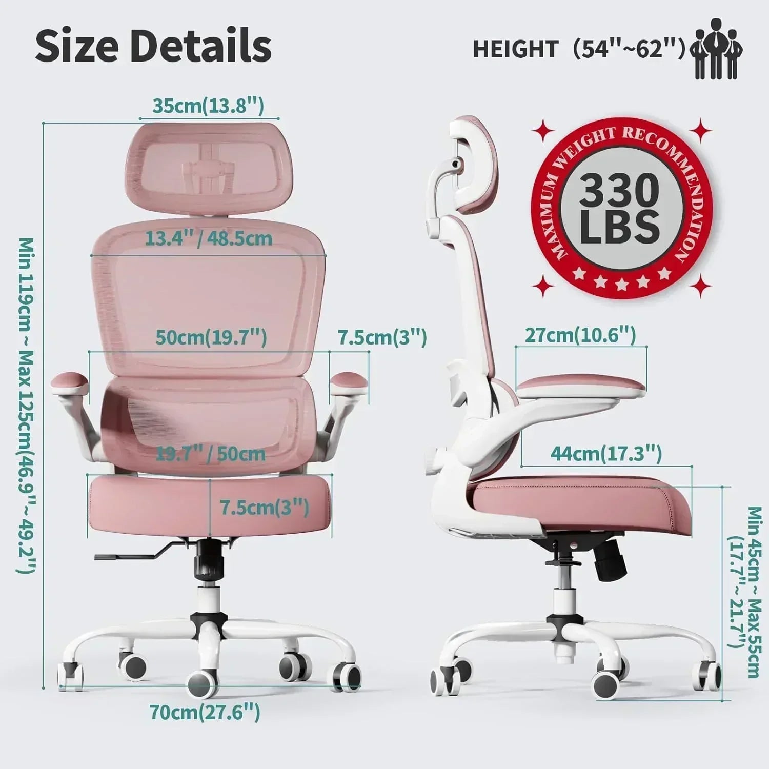 TRALT Office Chair Ergonomic Desk Chair 330 lbs Home Gaming Chair with Wheels wourant