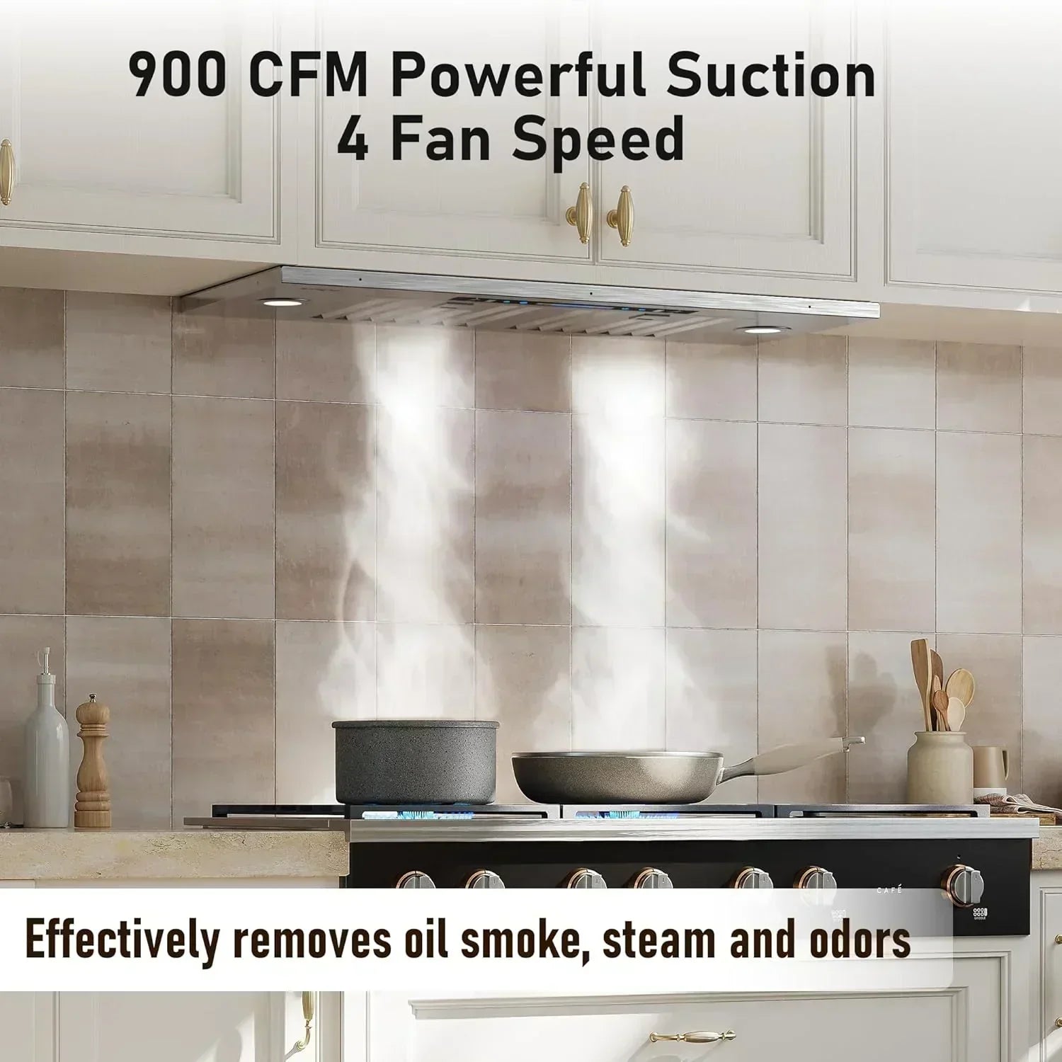 IKTCH 30" Built-in Plug-in Range Hood 900 CFM Stainless Steel Kitchen Range Hood wourant