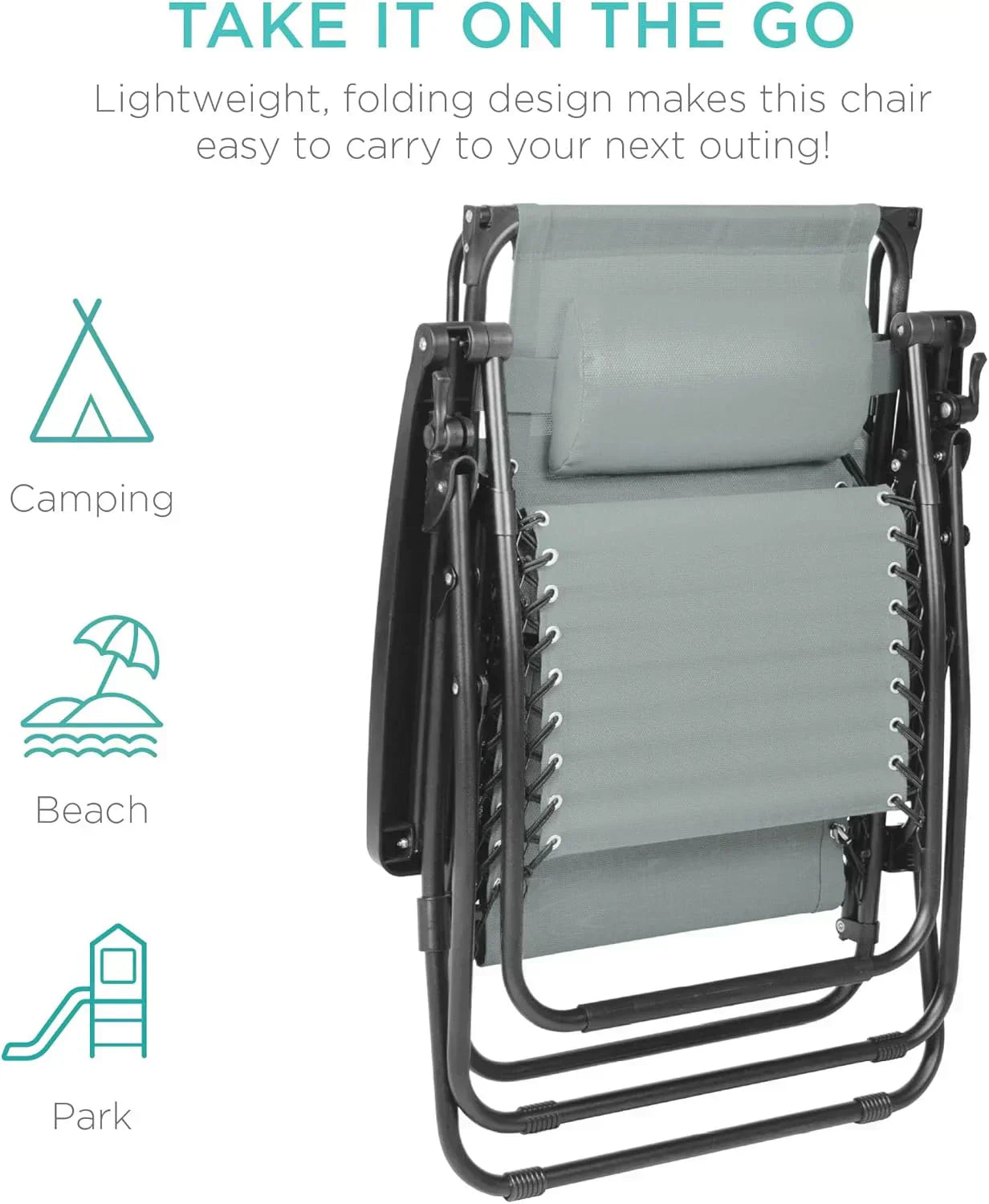 Best Choice Products Folding Zero Gravity Recliner Patio Lounge Chair Adjustable Canopy Shade wourant