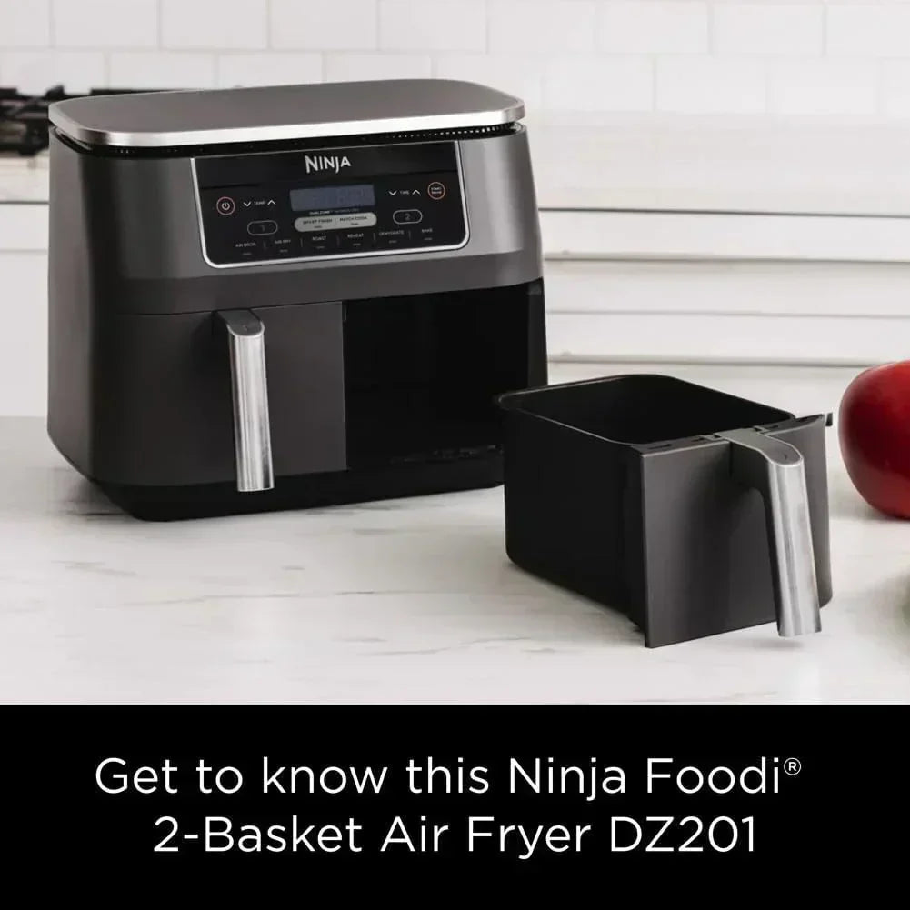 Ninja Foodi 6-in-1 FlexBasket Air Fryer with 7 QT MegaZone Basket Divider for Large Proteins wourant