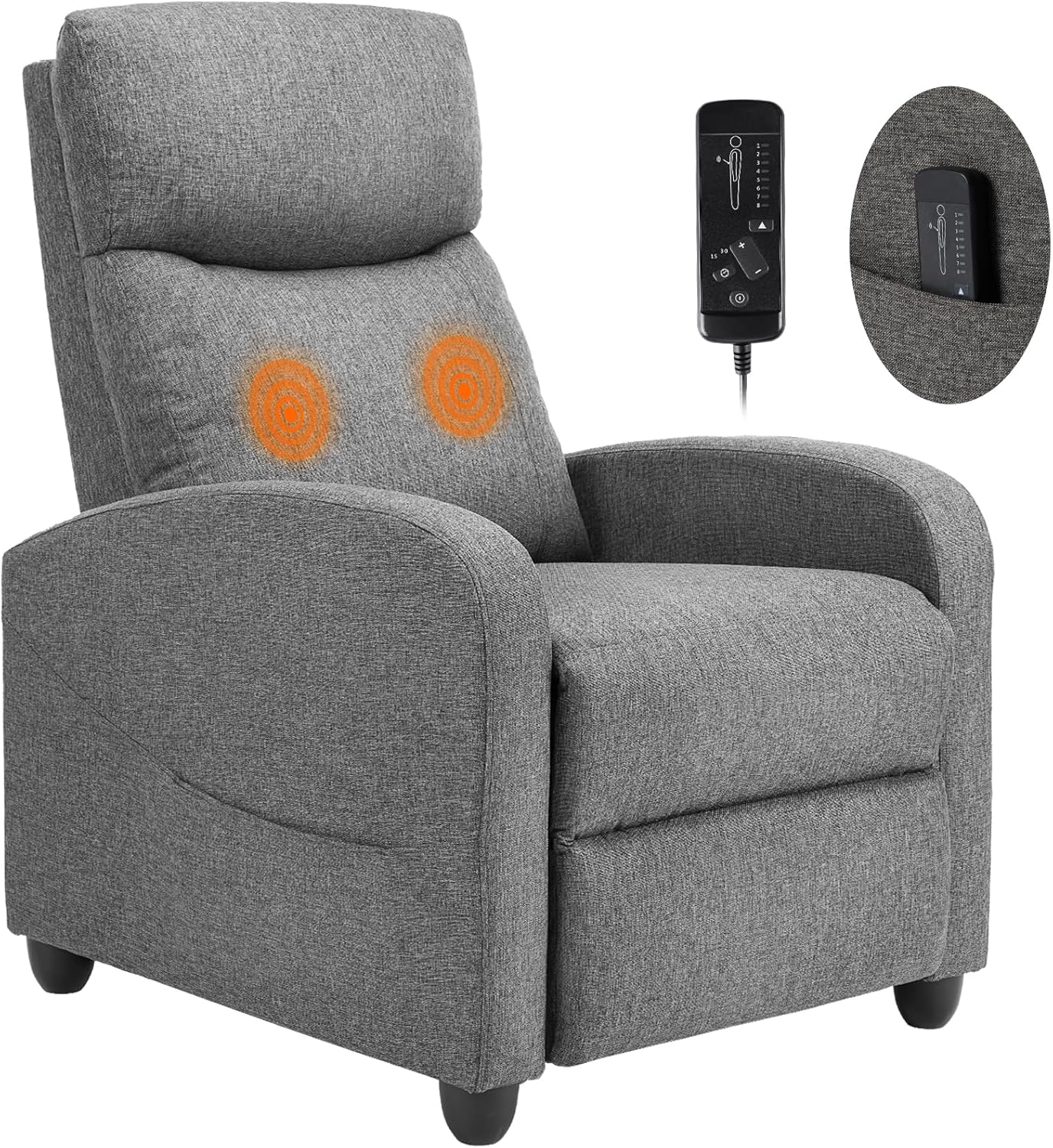 Adult massage recliner adjustable home theater seat modern fabric recliner wourant