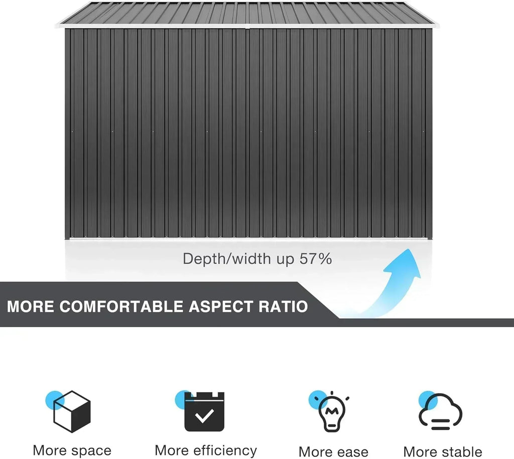 polar aurora 8x12 ft outdoor storage shed metal garden shed frame structure tool sheds wourant