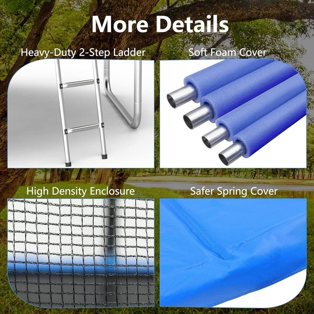 AOTOB 8FT 10FT 12FT 14 FT 15FT Trampoline with Safety Enclosure Net Outdoor Trampoline wourant