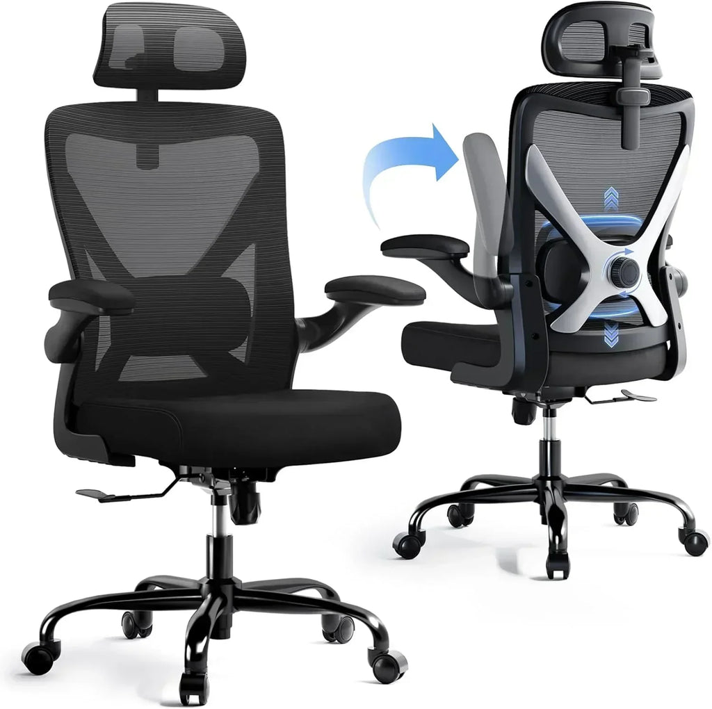 Office computer desk and chair gaming chair with lumbar support and headrest wourant