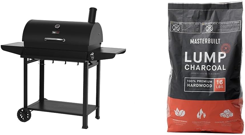 Royal Gourmet CC1830T 30-Inch Barrel Charcoal Grill Warming Rack Front Storage Basket BBQ Grill wourant