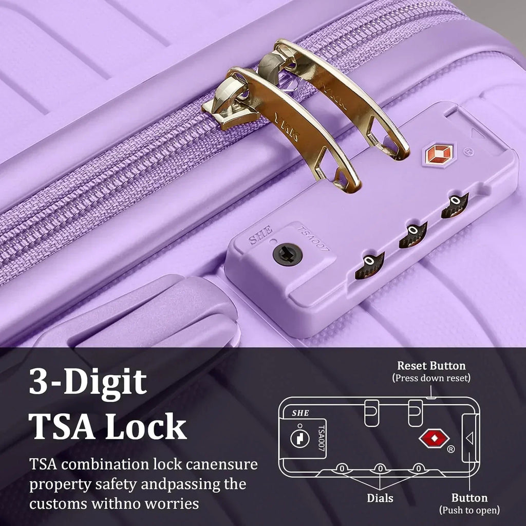 5-piece PP hardshell lightweight travel carry-on luggage set with dual spinner wheels wourant
