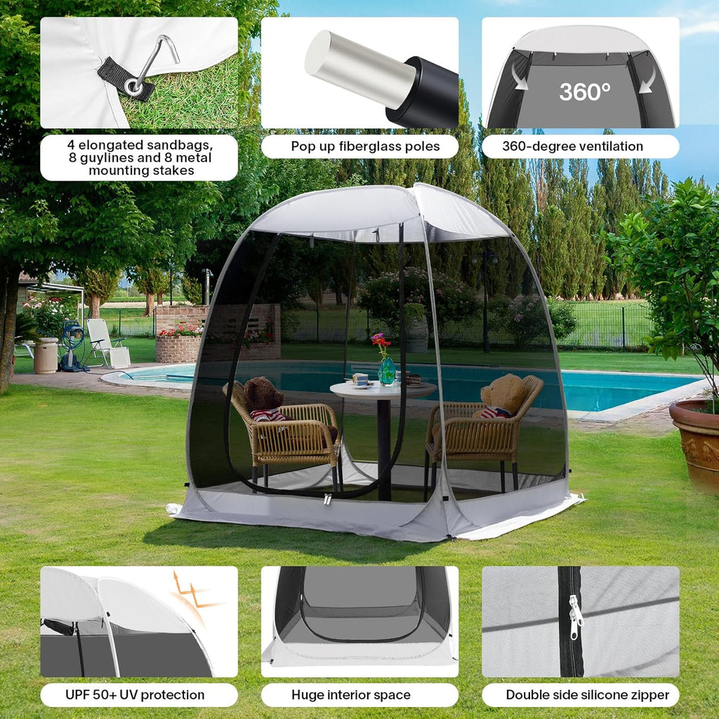 Screen gazebo sleeps 6-10-15 people Igloo-style canopy tent mosquito net on the sides Perfect wourant