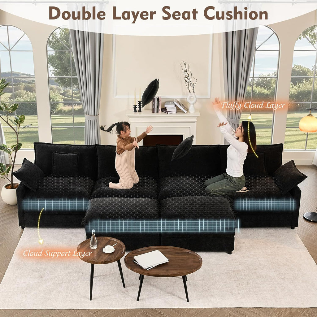 108" U-shaped sofa modular sofa Comfortable cloud sofa wourant