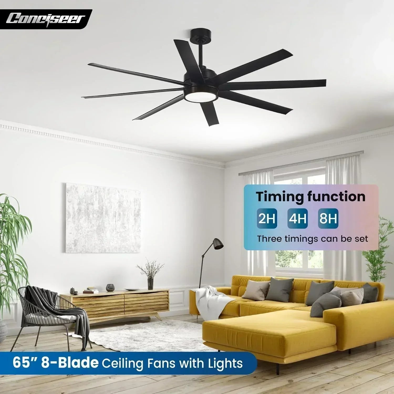Modern ceiling fan 72 inch bedroom living room library cafe outdoor/industrial wourant