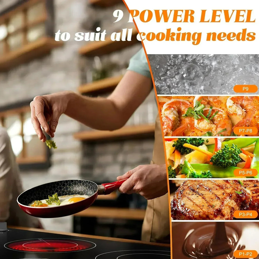 Karinear 30 Inch Electric Cooktop 4 Burners Built-in Ceramic Cooktop Radiant Electric Stove Top wourant