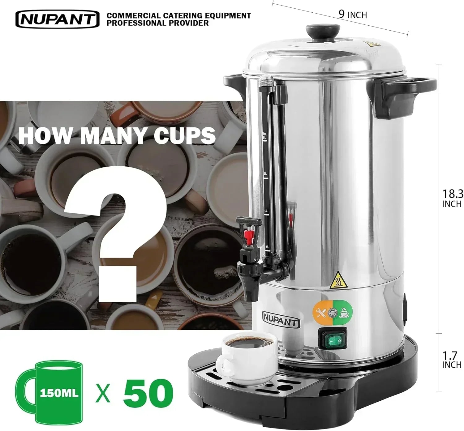 Commercial coffee maker 15 liters 304 stainless steel wourant