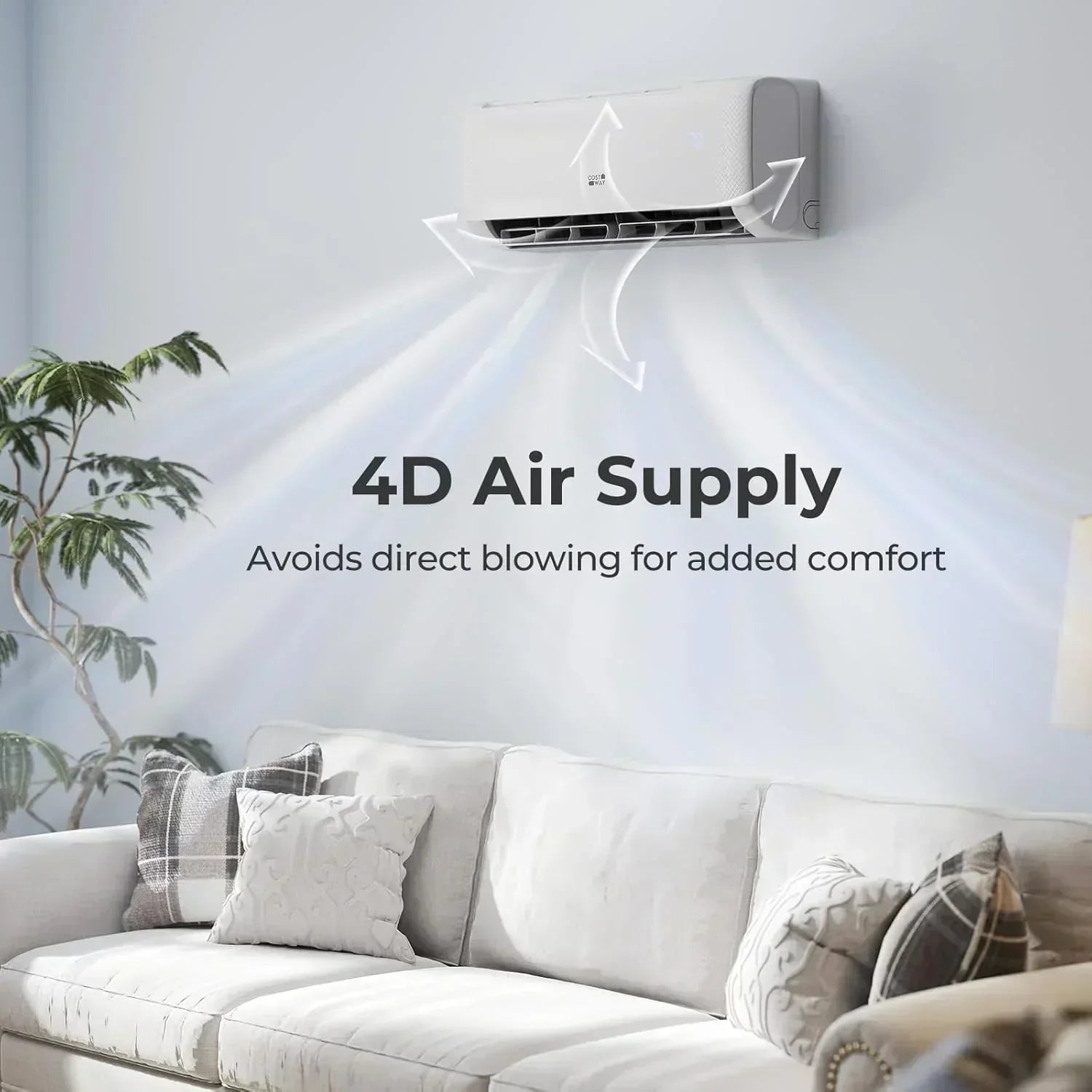 COSTWAY 12000BTU Mini Split Air Conditioner Heater 20 SEER2 115V Wall-Mounted Ductless wourant