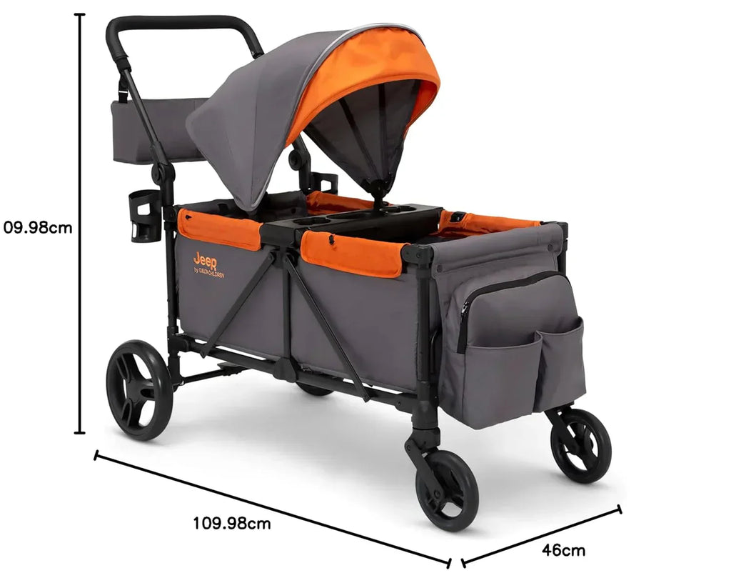 Jeep Sport All-Terrain Stroller Wagon by Delta Children Includes Canopy Parent Organizer wourant