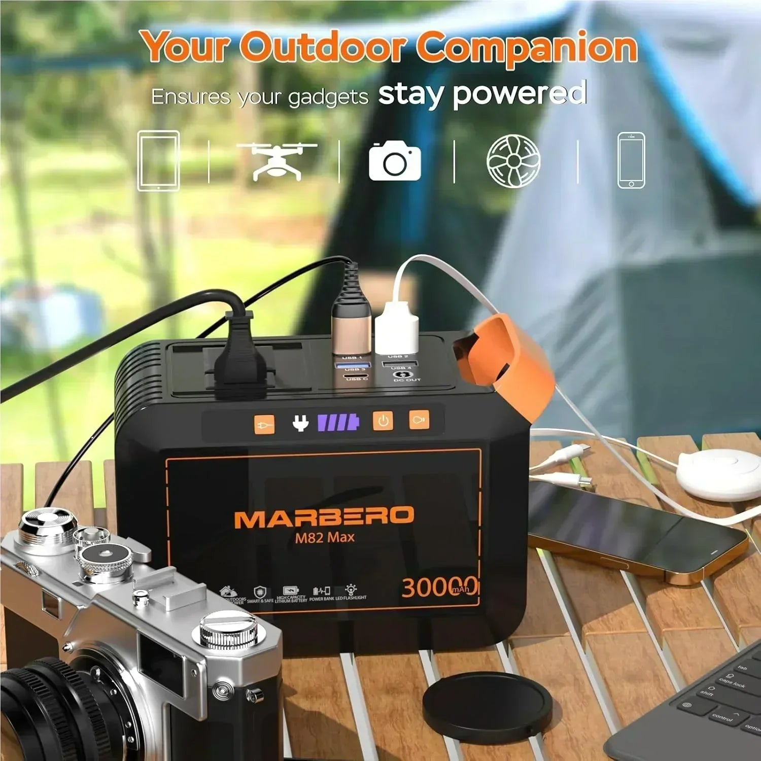Portable Power Station 88Wh Camping Lithium Battery Solar Generator Fast Charging Power Bank wourant