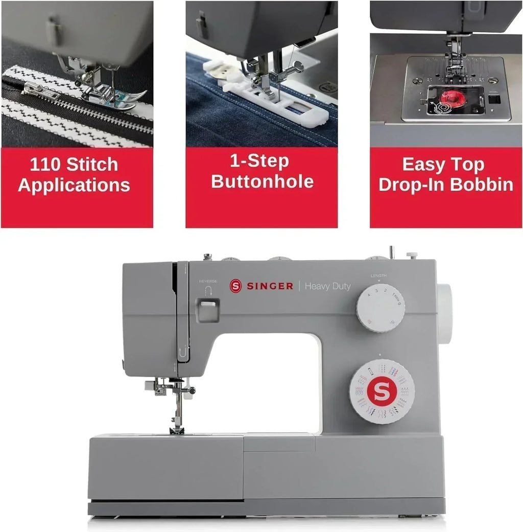 SINGER Heavy Duty 4452 High Speed Sewing Machine Accessory Kit Strong Motor 110 Stitch Applications wourant
